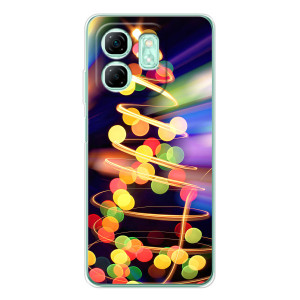 Чехол Новогодняя Елка на Infinix Smart 10 HD (Гирлянды)