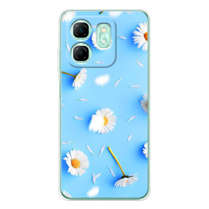 Чохол з Квітами для Infinix Smart 10 HD – ромашки на блакитному
