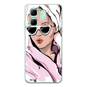 Чехол с картинкой Модные Девчонки Infinix Smart 10 HD (Девушка в халате)