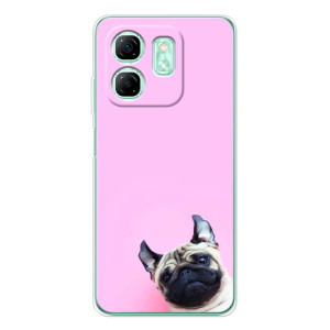 Бампер для Infinix Smart 10 HD с картинкой "Песики" (Собака на розовом)