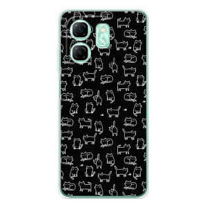 Чехол с принтом для Infinix Smart 10 HD (AlphaPrint) Модные коты