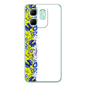 Силіконовый Чохол на Infinix Smart 10 HD з картинкой Вишиванки (Жовто-біла вишиванка)