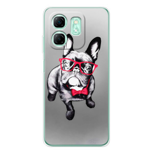 Чехол (ТПУ) Милые собачки для Infinix Smart 10 HD (Бульдог в очках)