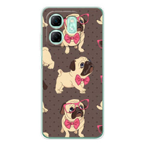 Чехол (ТПУ) Милые собачки для Infinix Smart 10 HD (Собачки Мопсики)