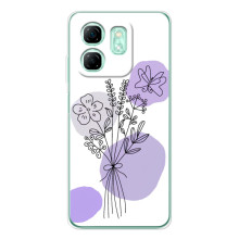 Силконовий чохол з принтом в квітах на Infinix Smart 10 HD (Фіолетовий букет)