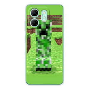 Чехлы для Infinix Smart 10 HD (Персонажи Майн Крафт) (Крипер 2)