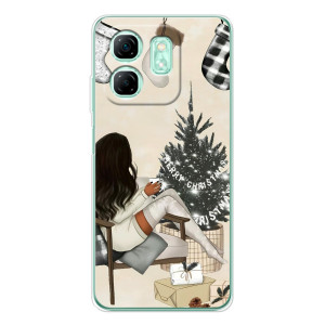 Рождественские, Праздничные Чехлы для Смарт 10 ХД (Девушка с елкой)