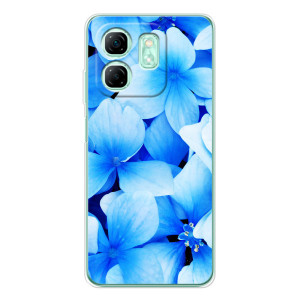 Силіконовий бампер з принтом (квіточки) на Смарт 10 HD (Сині квіти)