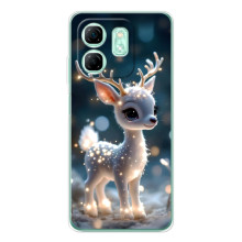 Яскравий чохол для Infinix Smart 10 HD з Зимові Оленята – Блискуче оленятко