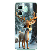 Яскравий чохол для Infinix Smart 10 HD з Зимові Оленята – Оленятко в лісі