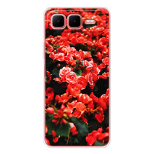 Чехлы с Цветами для Infinix Smart 10 Plus (VPrint) (Цветы красные)