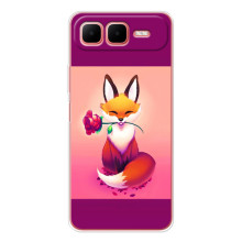 Чехлы с картинкой Лисички для Infinix Smart 10 Plus (VPrint) (Лисичка с розочкой)
