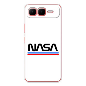 Силиконовый бампер с принтом "Наса" на Infinix Smart 10 Plus – NASA на белом фоне