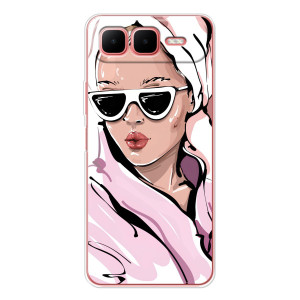 Чохол з картинкою Модні Дівчата Infinix Smart 10 Plus (Дівчина в халаті)