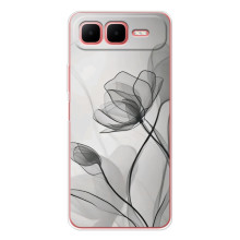 Чохол з квітковим принтом на Смарт 10 Плюс – Чорні квіти