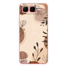 Чохол з квітковим принтом на Смарт 10 Плюс – Коричневі квіти