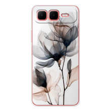 Чохол з квітковим принтом на Смарт 10 Плюс – Квіти на білому