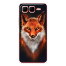 Чехол с принтом лисички на  – Лиса на черном