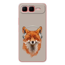Чехол с принтом лисички на  – Лиса в наушниках