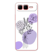 Силиконовый чехол с принтом в цветах на Infinix Smart 10 Plus (Фиолетовый букет)