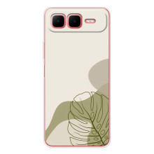 Силиконовый чехол с принтом в цветах на Infinix Smart 10 Plus (Монстера зелёная)