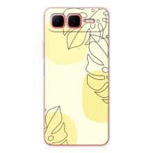 Силиконовый чехол с принтом в цветах на Infinix Smart 10 Plus (Монстера жёлтая)