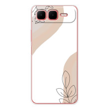 Силиконовый чехол с принтом в цветах на Infinix Smart 10 Plus (Нюдовый дизайн)