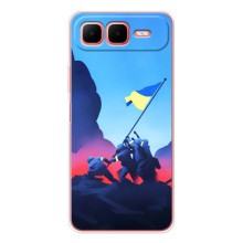 Чехол с украинским воином на Infinix Smart 10 Plus – Украинский прапор