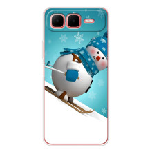 Новорічні Чохли для Смарт 10 Плюс (VPrint) (Сніговик на лижах)