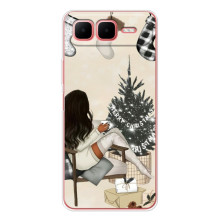 Різдвяні, Святкові Чохли для Смарт 10 Плюс (Дівчина з ялинкою)