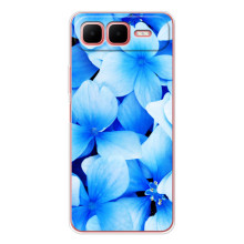 Силіконовий бампер з принтом (квіточки) на Смарт 10 Плюс (Сині квіти)