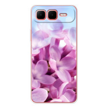 Силіконовий бампер з принтом (квіточки) на Смарт 10 Плюс (Бузкові квіти)