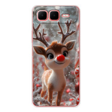 Яркий чехол для Infinix Smart 10 Plus с Зимними Оленятами