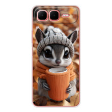 Печатный чехол «Зверята с кофе» для Infinix Smart 10 Plus