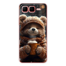 Печатный чехол «Зверята с кофе» для Infinix Smart 10 Plus – Мишка с кофе