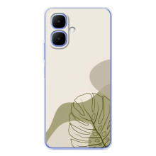 Силконовий чохол з принтом в квітах на Infinix Smart 10 (Монстера зелена)