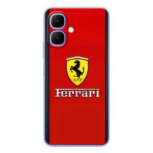 Силиконовый бампер с картинкой машины на Infinix Smart 10 (Ferrari Logo)