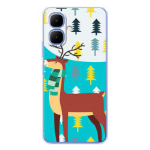 Силиконовый бампер с картинкой животных для Infinix Smart 10 (Олень с шарфом)