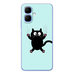 Силиконовый чехол с котиком для Infinix Smart 10 – Падающий кот