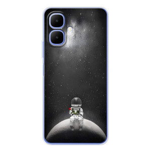 Силиконовый Чехол с принтом "Космонавты" на Infinix Smart 10 – Космонавт романтик