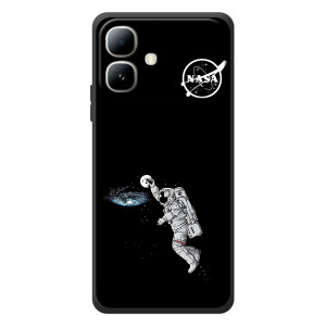 Силіконовый бампер з принтом "Наса" на Infinix Smart 20 – Космонавт баскетболіст