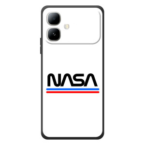 Силіконовый бампер з принтом "Наса" на Infinix Smart 20 – NASA на білому тлі
