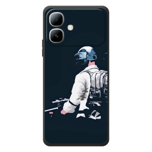 Силиконовый чехол с картинкой "Герой Pubg" на Infinix Smart 20 (В экиперовке)