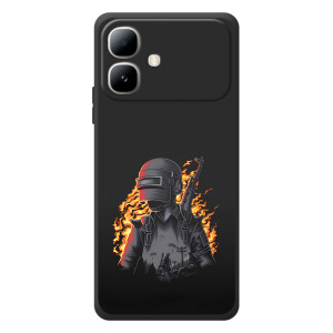 Силиконовый чехол с картинкой "Герой Pubg" на Infinix Smart 20 (В огне)