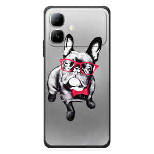 Чохол (ТПУ) Милі песики для Infinix Smart 20 – Бульдог в окулярах