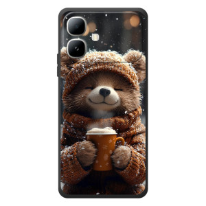 Печатный чехол «Зверята с кофе» для Infinix Smart 20 – Медвежонок с кофе