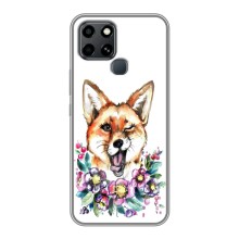 Чехлы с картинкой Лисички для Infinix Smart 6 (VPrint) (Веселая лисичка)