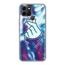 Чехол с принтом для Infinix Smart 6 (AlphaPrint - Знак сердечка)