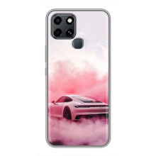 Чохол з авто Порше для Infinix Smart 6 – Рожевий Порше