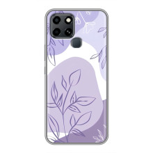 Силиконовый чехол с принтом в цветах на Infinix Smart 6 (Фиолетовый дизайн)